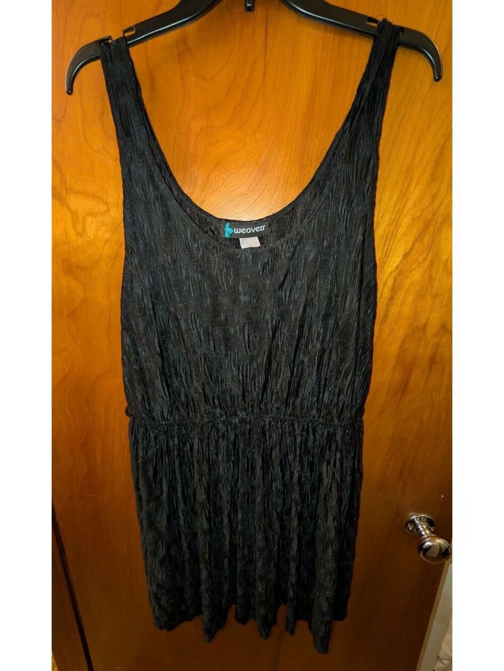 Weavers Brand Vintage 1990s Black Sleeveless Stretchy Dress Club Size XL